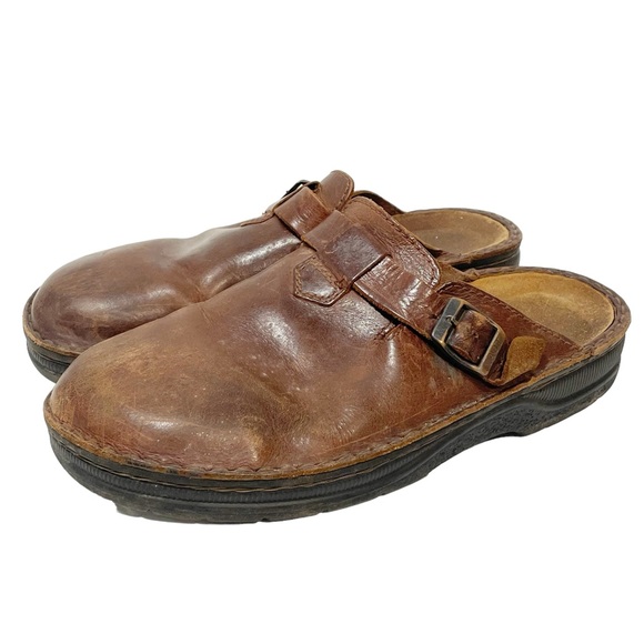 NAOT MEN'S‎ 9.5 FIORD 62721 Brown Leather Buckle Slip On Shoe